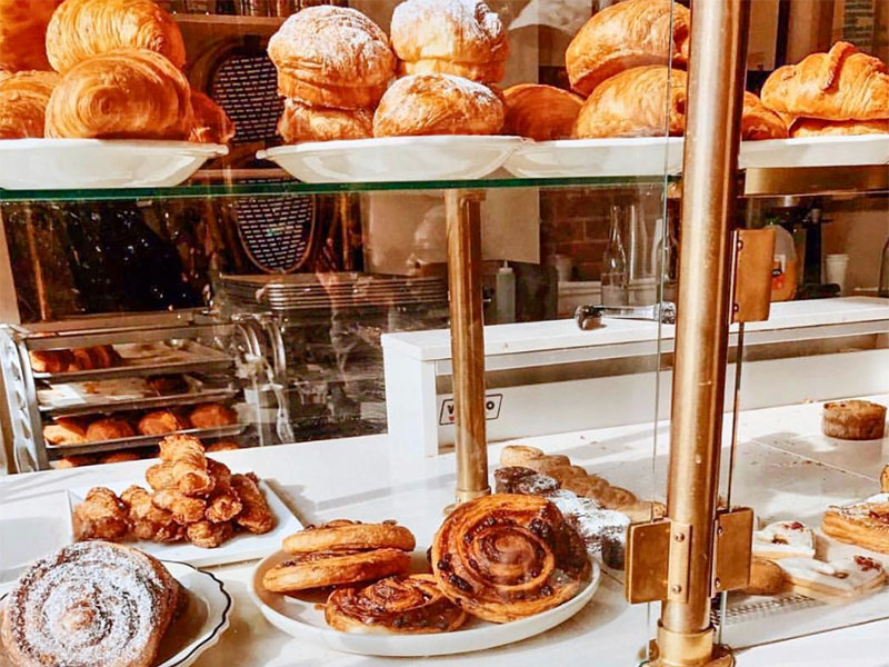 Poppy's Patisserie open pastry display.